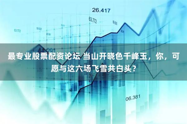 最专业股票配资论坛 当山开晓色千峰玉，你，可愿与这六场飞雪共白头？
